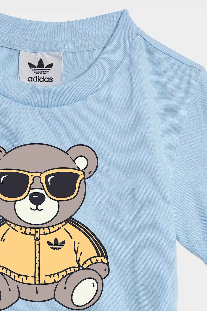 adidas Originals komplet niemowlęcy bawełniany LE8608 niebieski