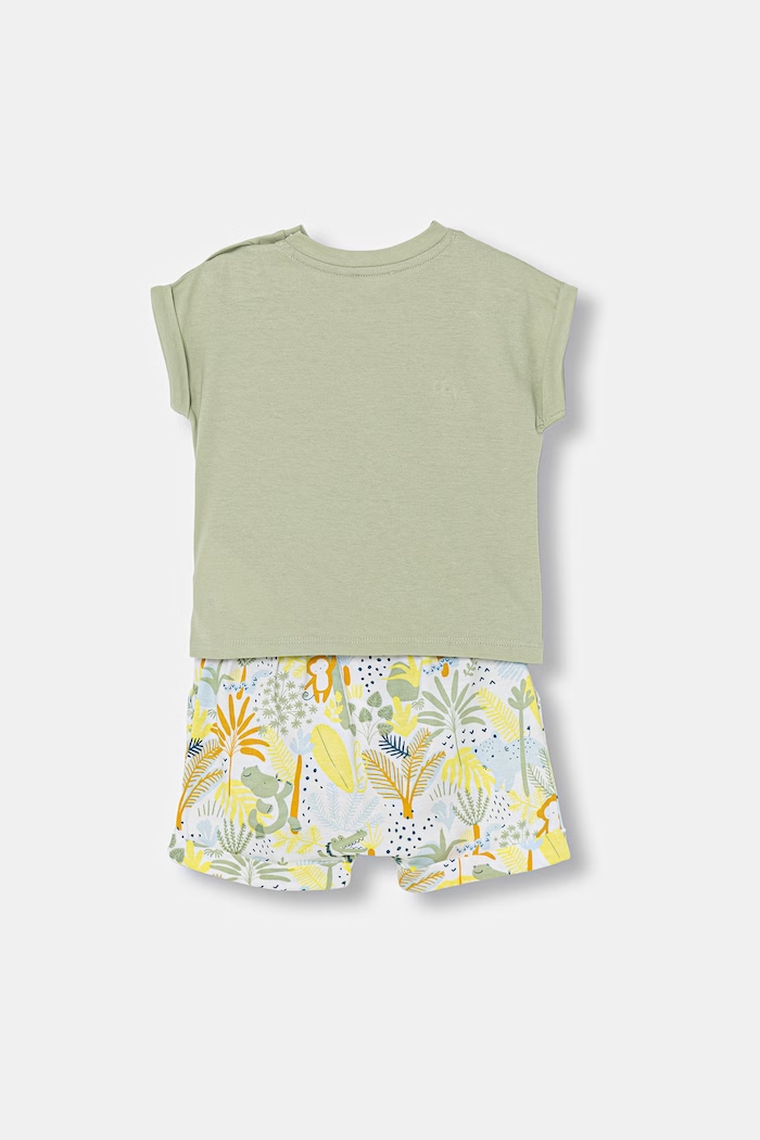 United Colors of Benetton komplet codzienny niemowlęcy bawełniany 3LUZAK01T.W.seasonal zielony SS26