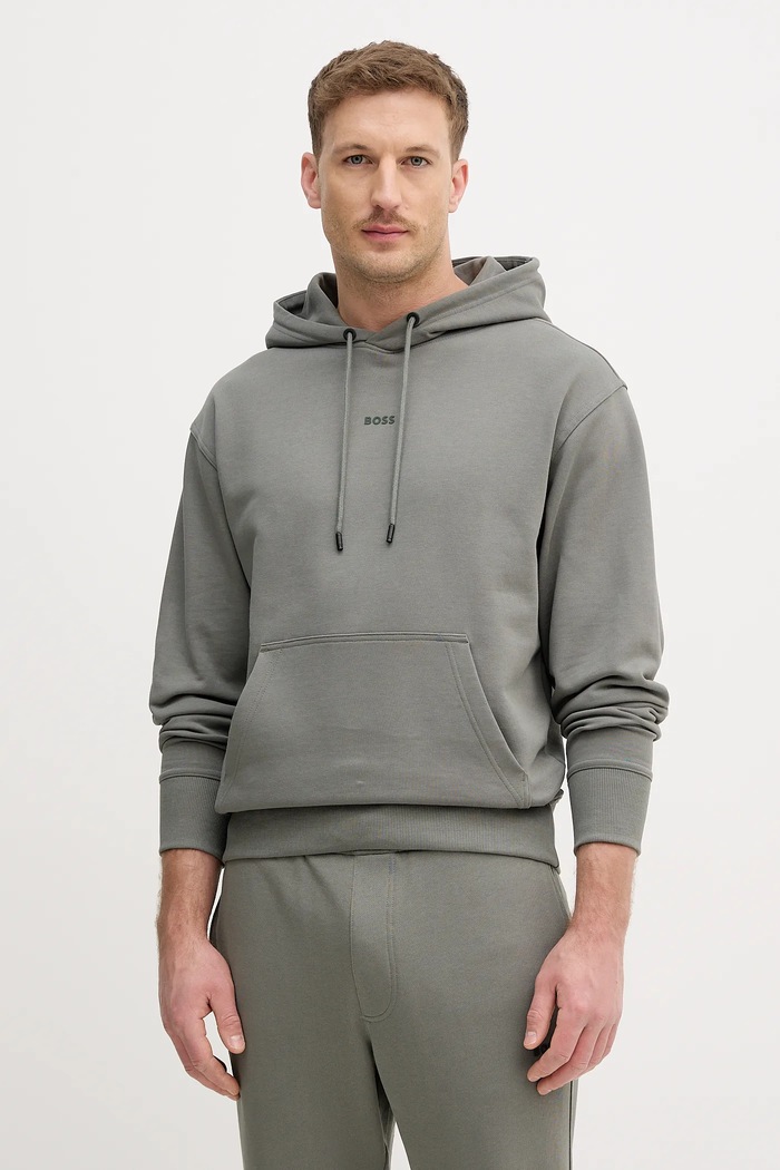 Bavlnená tepláková súprava BOSS Orange TracksuitWesmallhood 50541065 zelená SS26