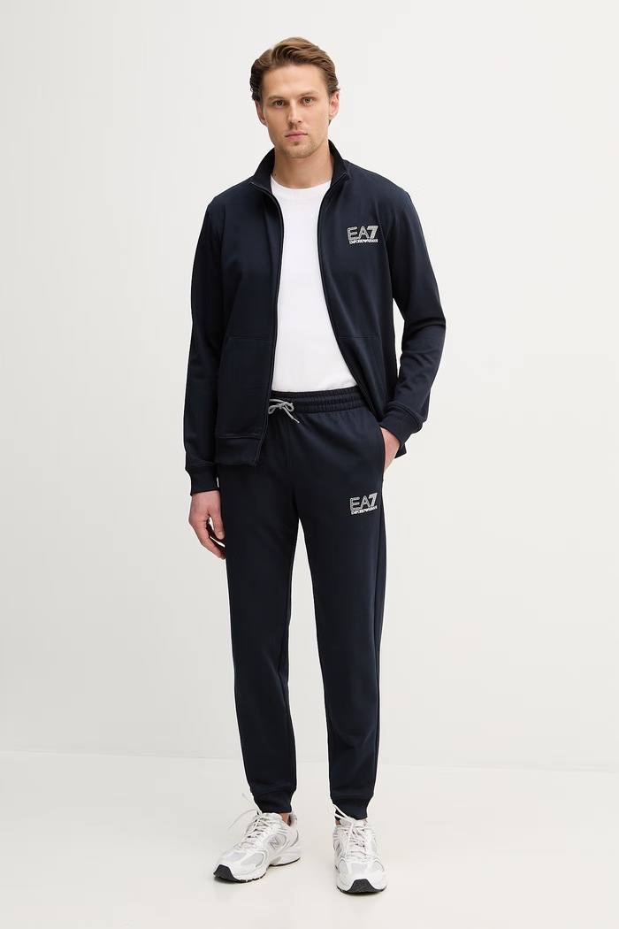 EA7 Emporio Armani compleu de trening pentru bărbați din bumbac bumbac bleumarin AF13512.7M001318