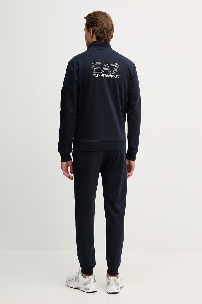 EA7 Emporio Armani compleu de trening pentru bărbați din bumbac AF13512.7M001318 bleumarin SS26