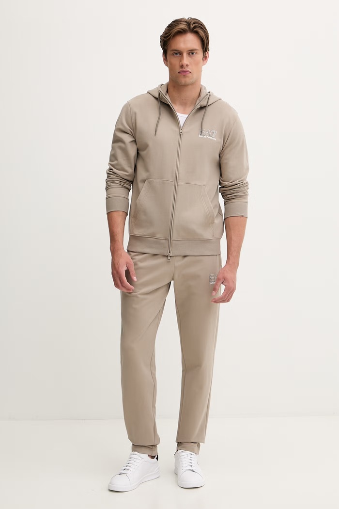 EA7 Emporio Armani compleu de trening pentru bărbați bumbac bej AF13512.7M001319