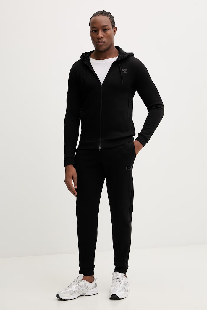EA7 Emporio Armani tepláková súprava pánska s bavlnou potlač čierna AF20845.7M001602