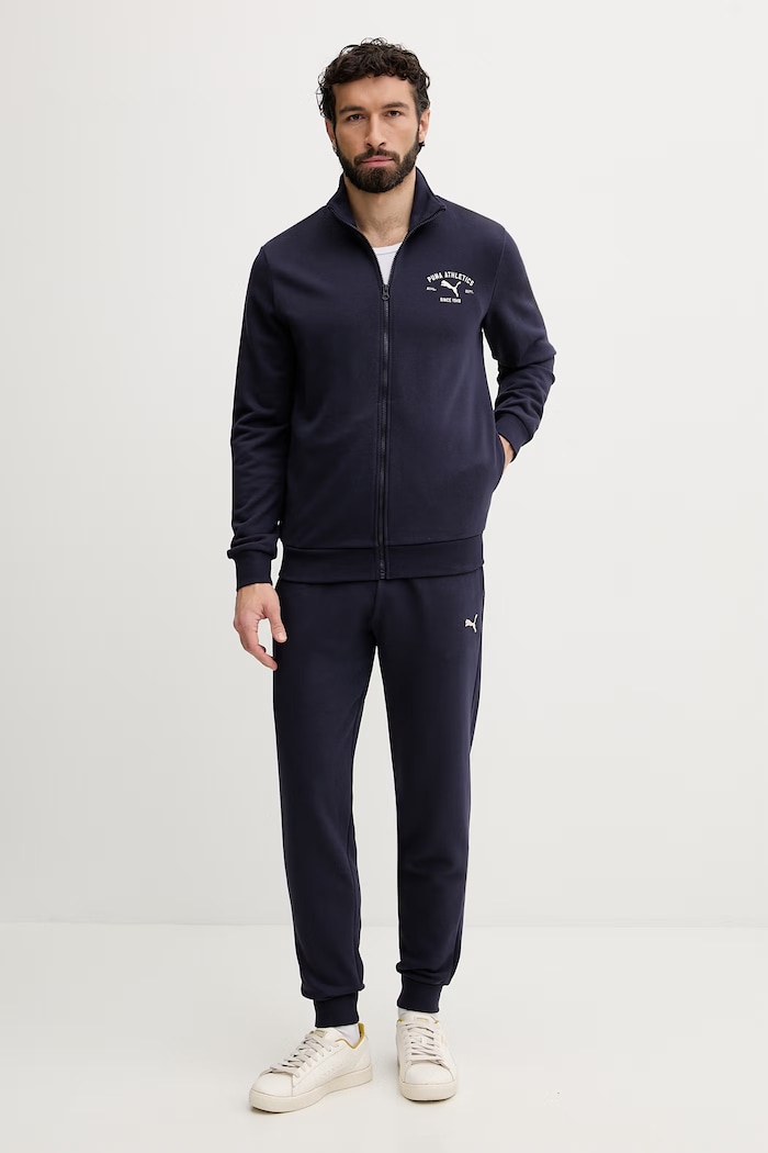 Puma σετ φόρμας Ανδρικό με βαμβάκι Mainline suit σκούρο μπλε 691770