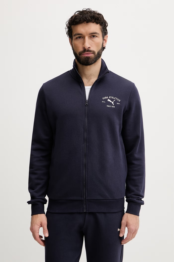 Puma σετ φόρμας Ανδρικό με βαμβάκι Mainline suit 691770 σκούρο μπλε SS26