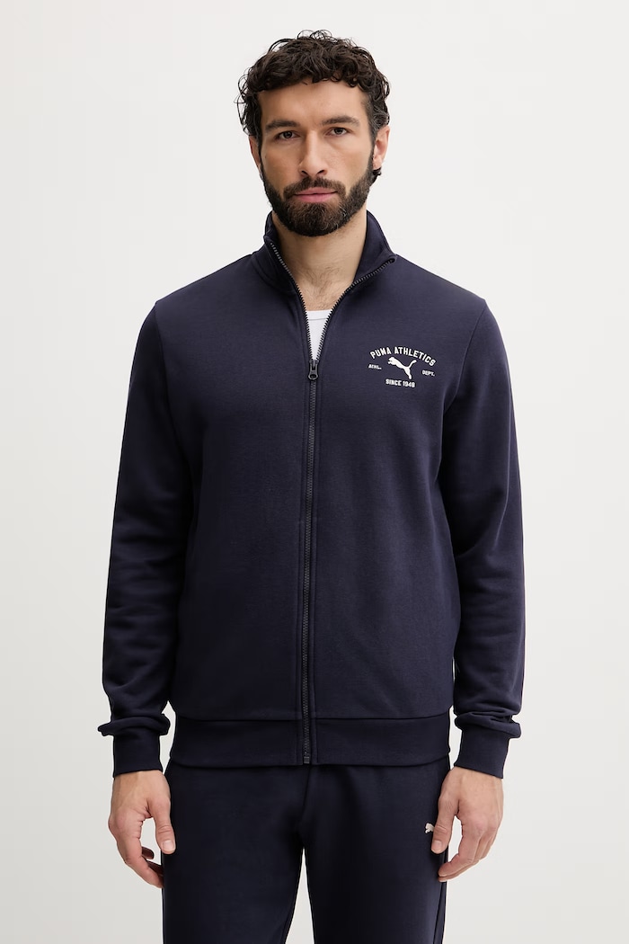 Puma σετ φόρμας Ανδρικό με βαμβάκι Mainline suit 691770 σκούρο μπλε SS26