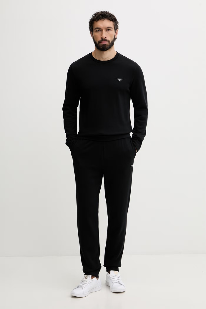 Emporio Armani Underwear komplet lounge męski z bawełną czarny EM001922.AF19060