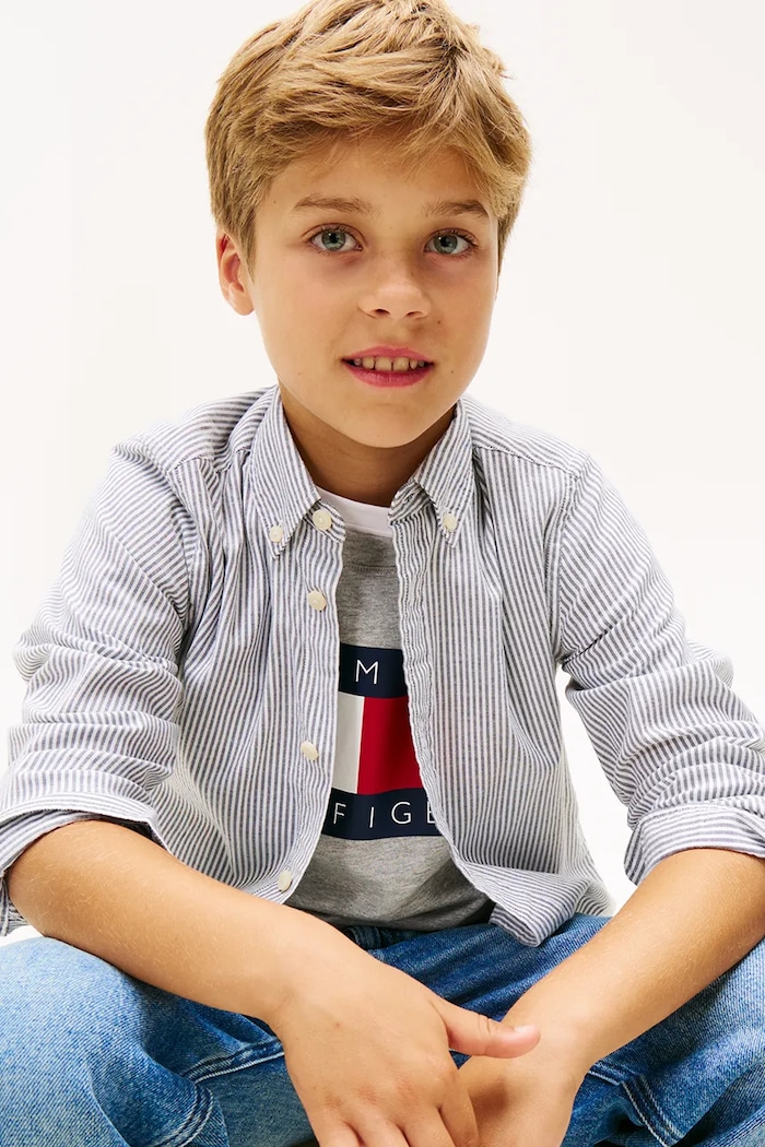 Dječja košulja Tommy Hilfiger KB0KB09605.128.176.PPY2 plava
