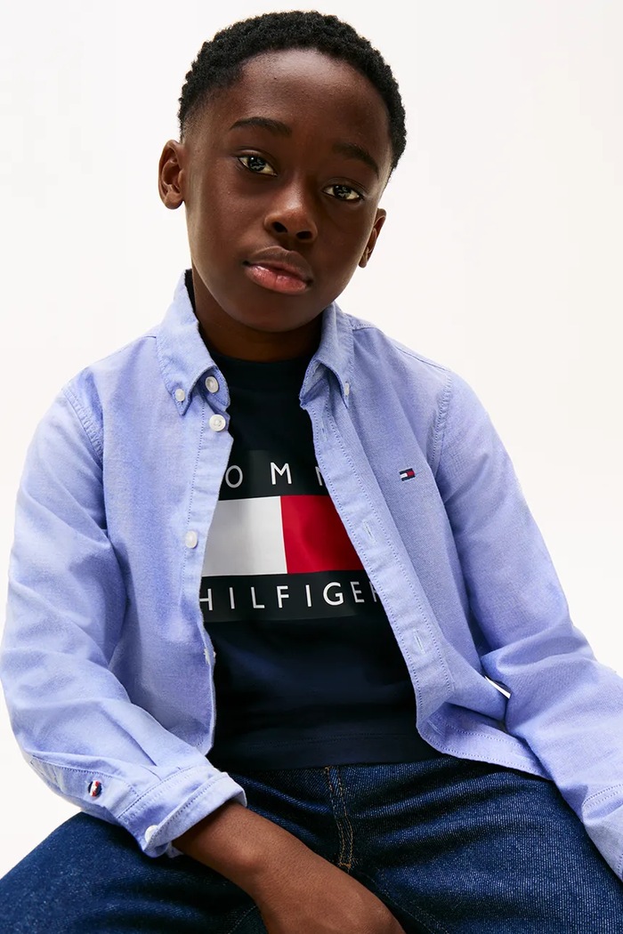 Detská košeľa Tommy Hilfiger KB0KB10192.128.176.PPY2 modrá