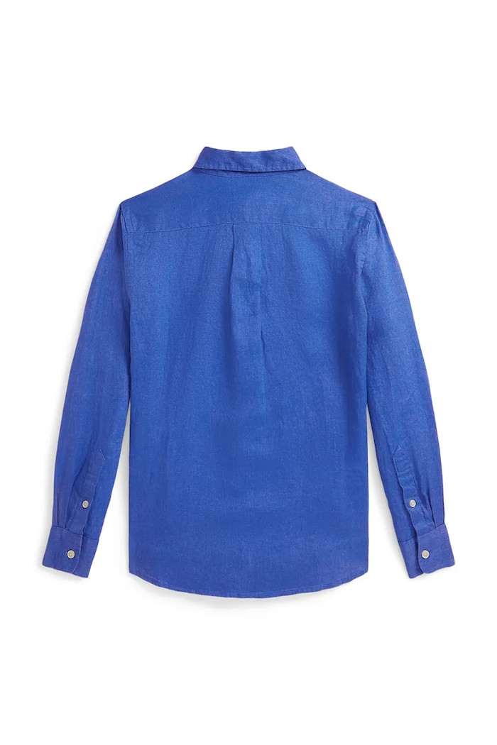 Dječja lanena košulja Polo Ralph Lauren 323967600501 plava SS26