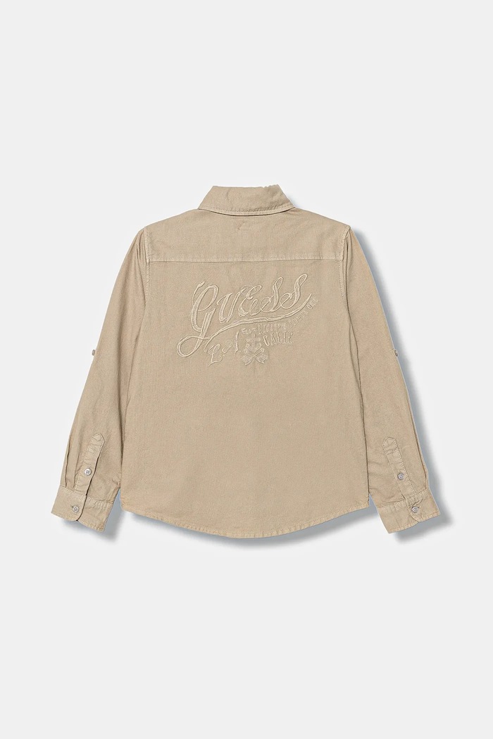 Dječja pamučna košulja Guess L6RH03.W9CL1.PPY2 bež SS26