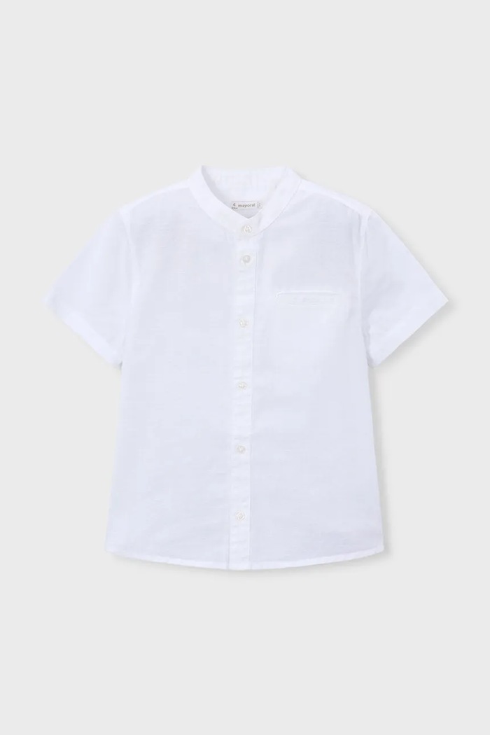 Παιδικό πουκάμισο με λινό Mayoral casual λευκό 3113.5A.Mini.PPY2