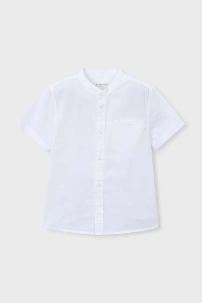 Παιδικό πουκάμισο με λινό Mayoral casual λευκό 3113.5A.Mini.PPY2