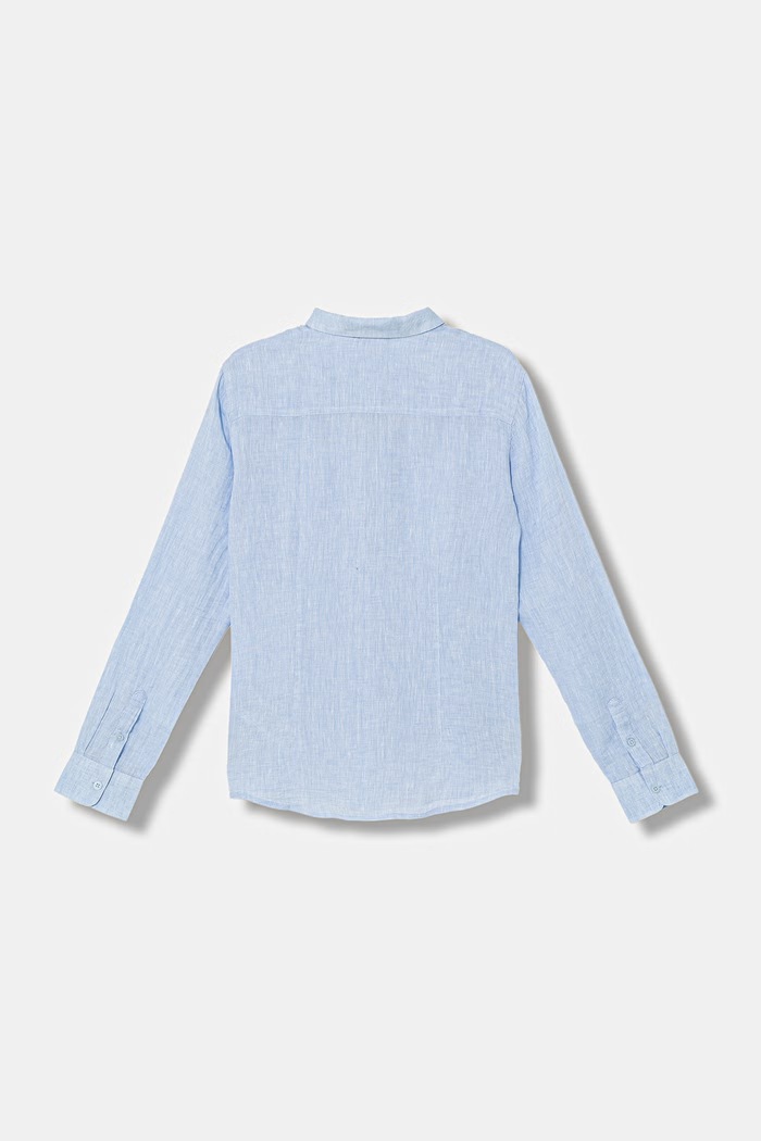 Dětská lněná košile Emporio Armani 8N4CJ9.3NEEZ modrá SS26