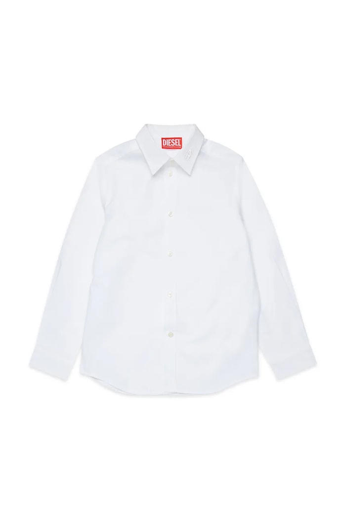 Detská bavlnená košeľa Diesel CSTANLEY SHIRT bavlna biela J02472.KXBA8