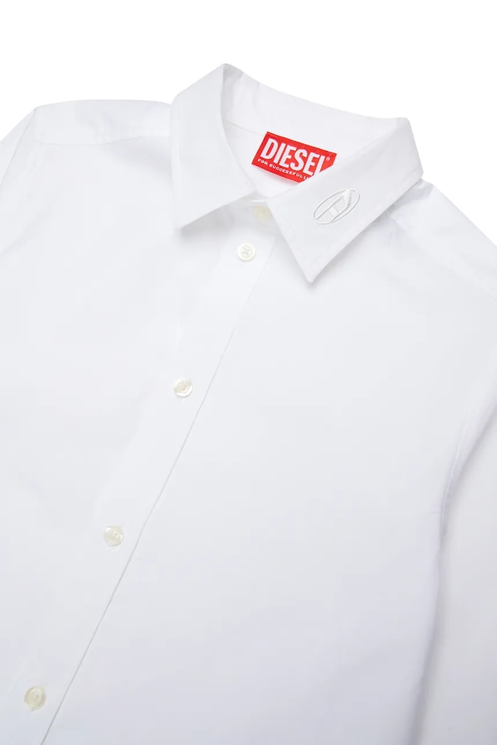 Chlapec Detská bavlnená košeľa Diesel CSTANLEY SHIRT J02472.KXBA8 biela