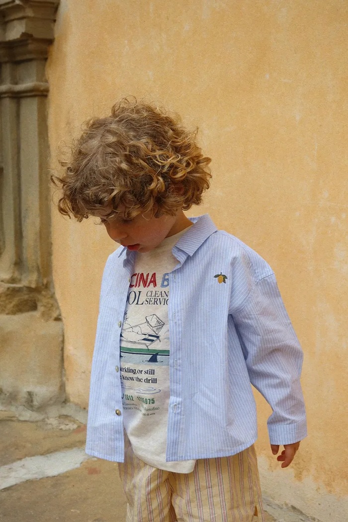 Detská bavlnená košeľa Konges Sløjd WES SHIRT GOTS bavlna modrá KS105135.PPY2