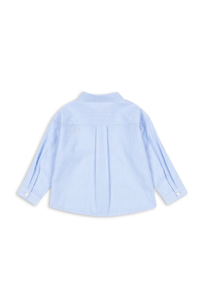 Chlapec Detská bavlnená košeľa Konges Sløjd WES SHIRT GOTS KS105135.PPY2 modrá