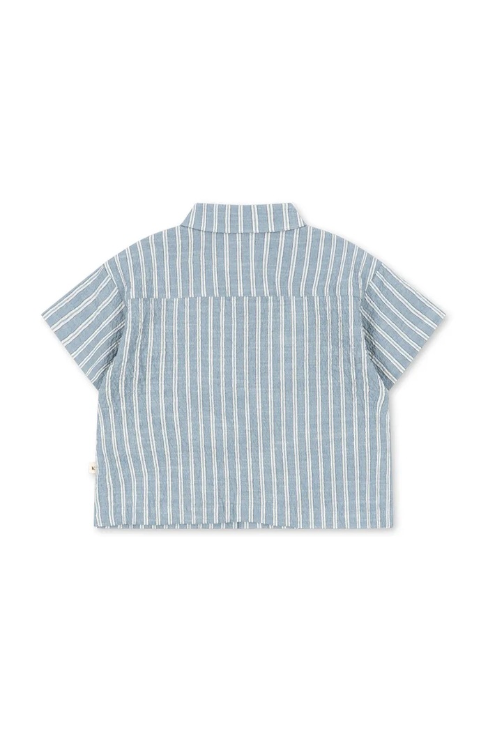 Detská bavlnená košeľa Konges Sløjd ELLIOT SS SHIRT GOTS KS104782.PPY2 modrá SS26
