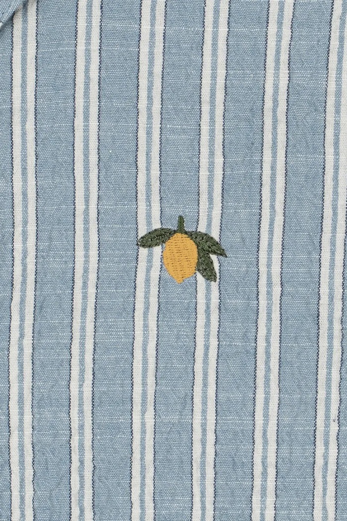 Detská bavlnená košeľa Konges Sløjd ELLIOT SS SHIRT GOTS modrá KS104782.PPY2