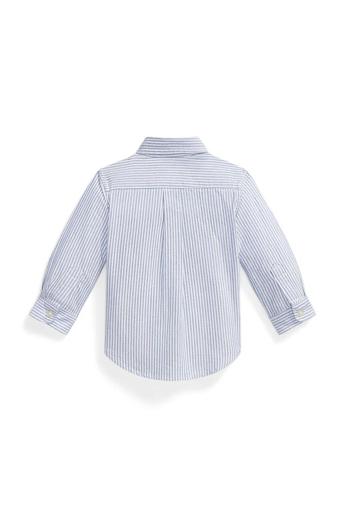 Polo Ralph Lauren cămașă din bumbac pentru bebeluși 320677177001 albastru SS26