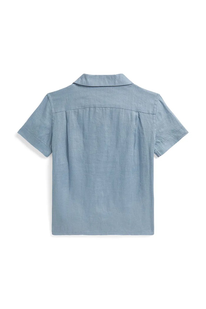 Polo Ralph Lauren detská ľanová košeľa 322964585501 modrá SS26