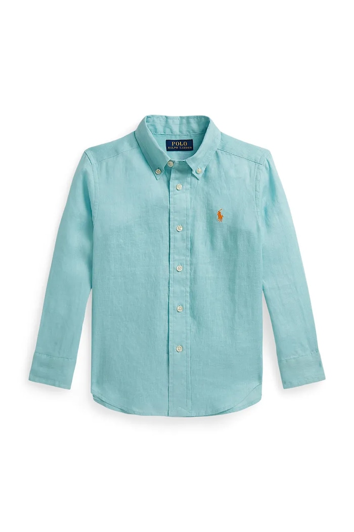 Polo Ralph Lauren Košeľa detská ľanová modrá 322967600506