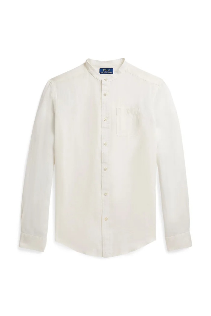 Polo Ralph Lauren detská ľanová košeľa biela 323964592501