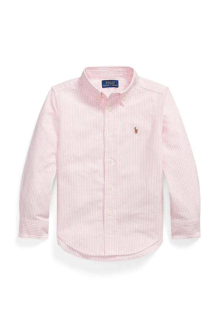 Polo Ralph Lauren cămașă de bumbac pentru copii lung roz 322A12752003