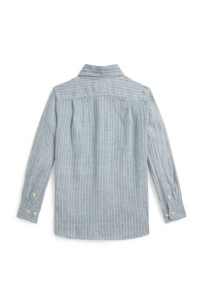 Chlapec Detská ľanová košeľa Polo Ralph Lauren 322A13343001 modrá