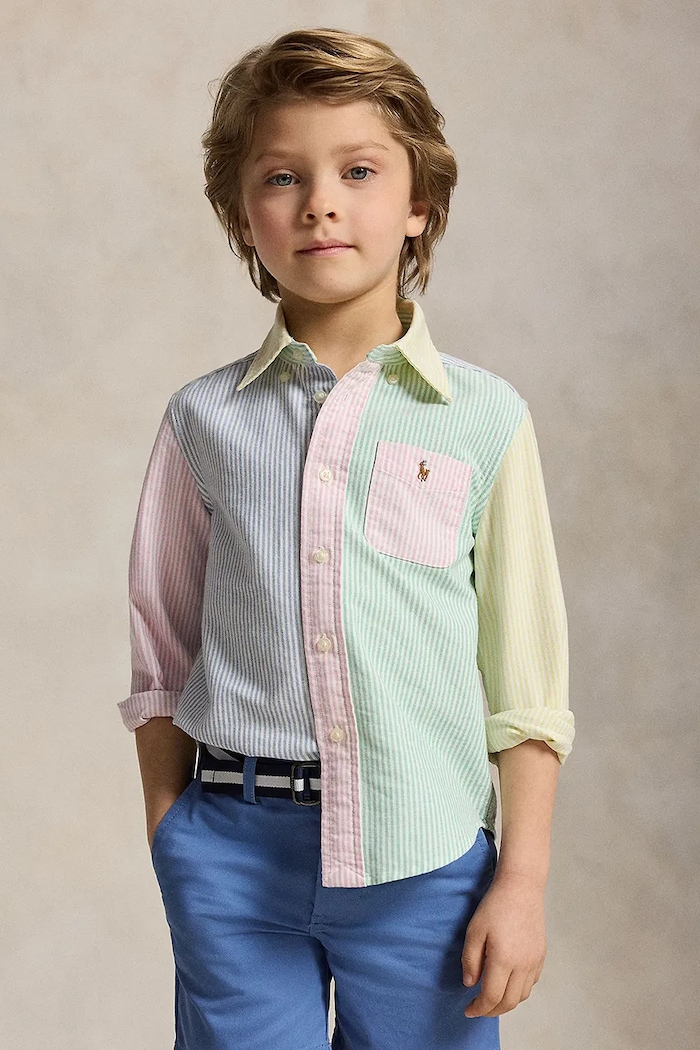 Detská bavlnená košeľa Polo Ralph Lauren bavlna viacfarebná 322B13800001