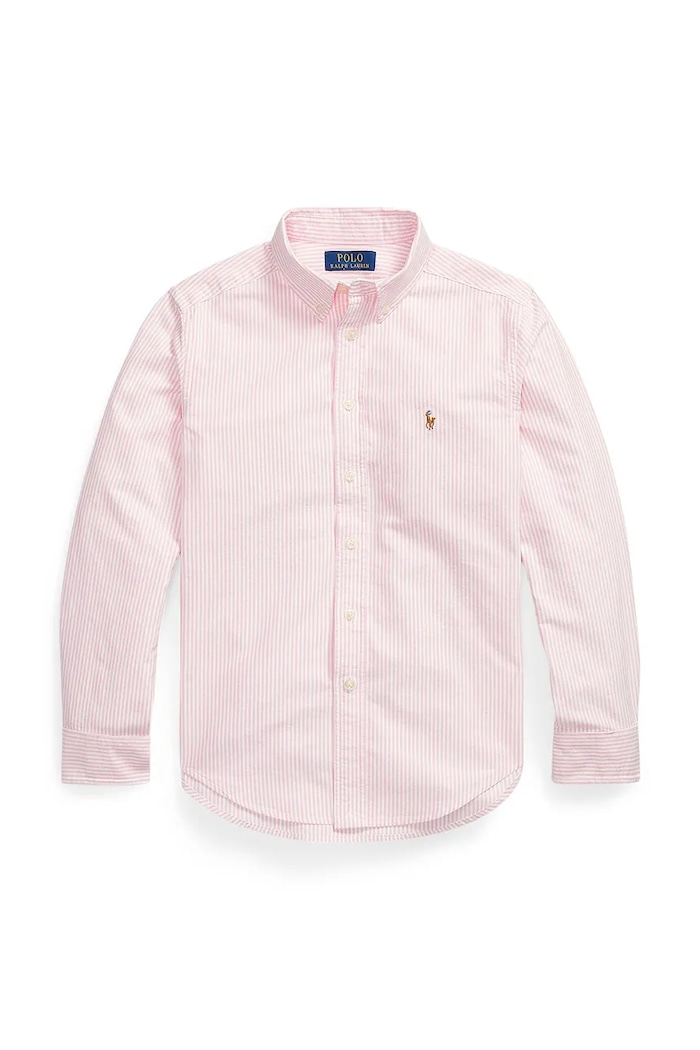 Detská bavlnená košeľa Polo Ralph Lauren bavlna ružová 323A12752002