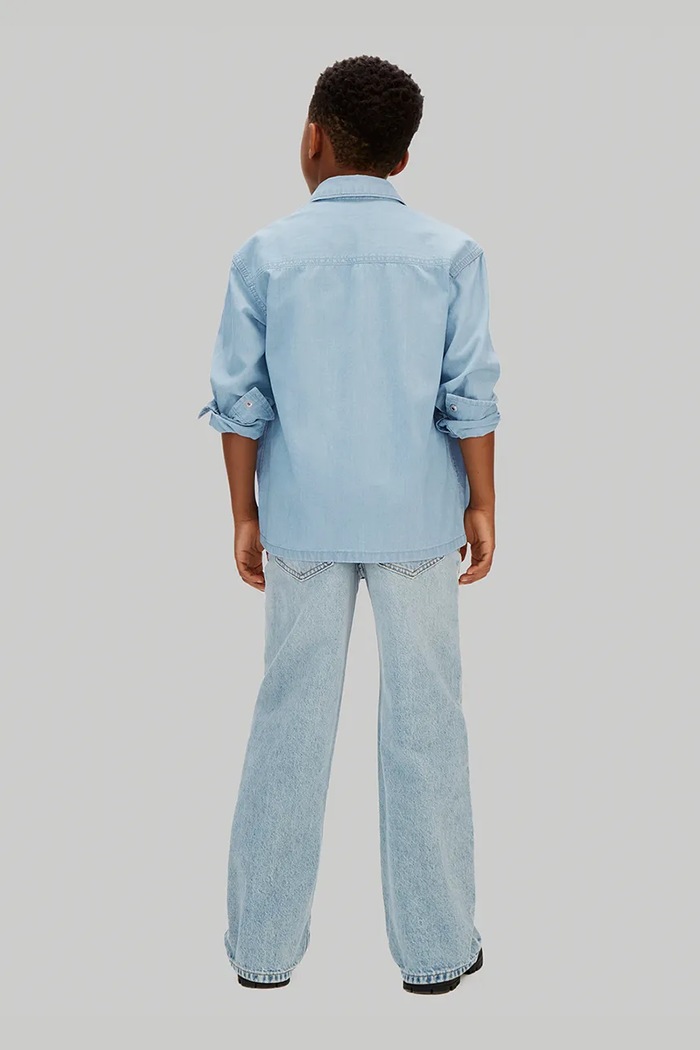 Calvin Klein Jeans košeľa detská bavlnená modrá LVCKSJB30B.128.176.PPY2