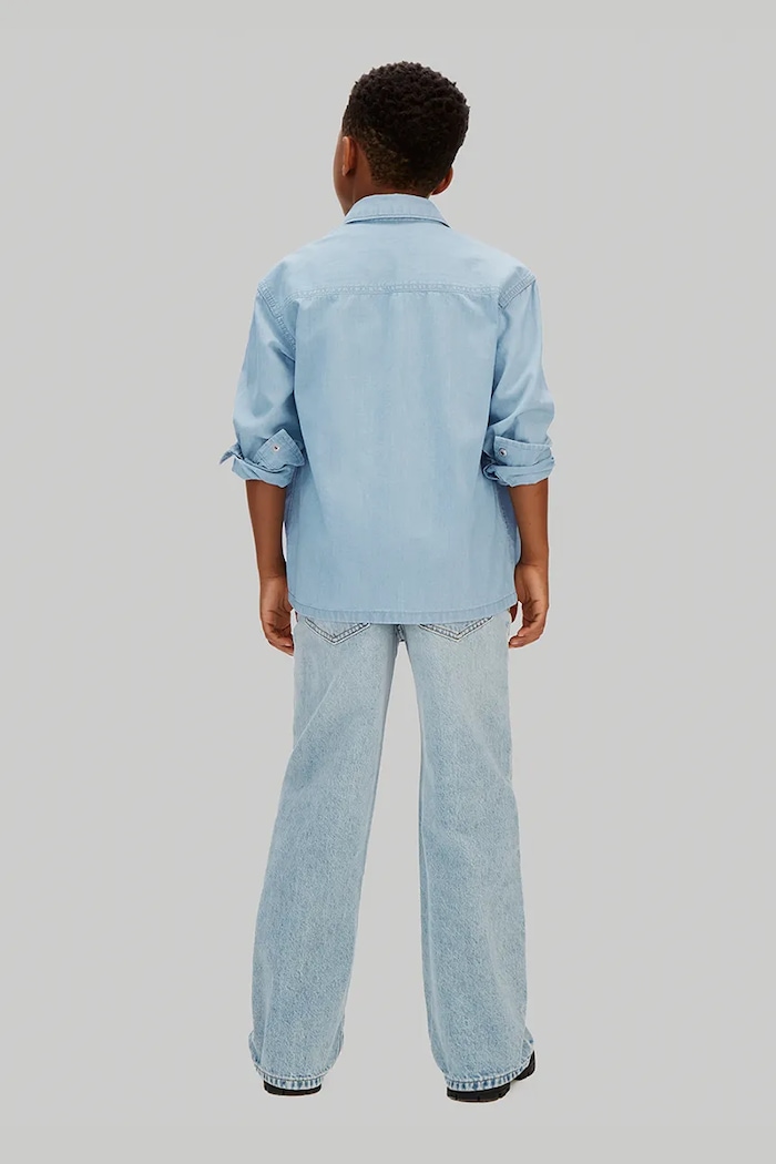 Calvin Klein Jeans košeľa detská bavlnená modrá LVCKSJB30B.128.176.PPY2