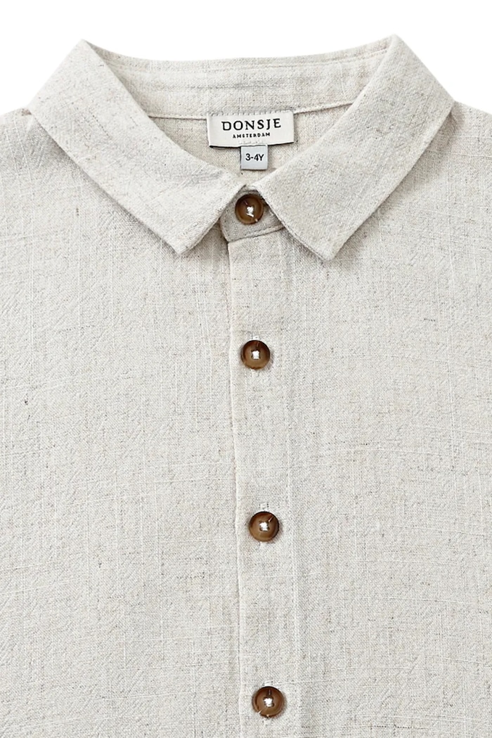 Donsje cămașă de in pentru copii Brammie Shirt alb 4099500