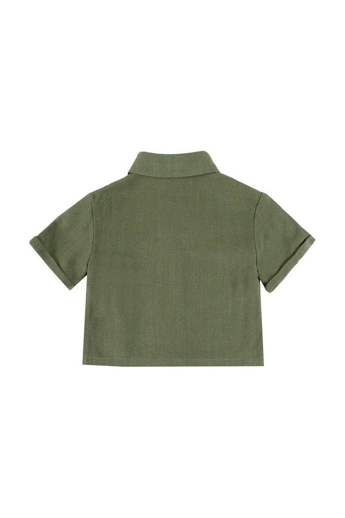 Băieți Donsje cămașă de in pentru copii Brammie Shirt 4099500 verde
