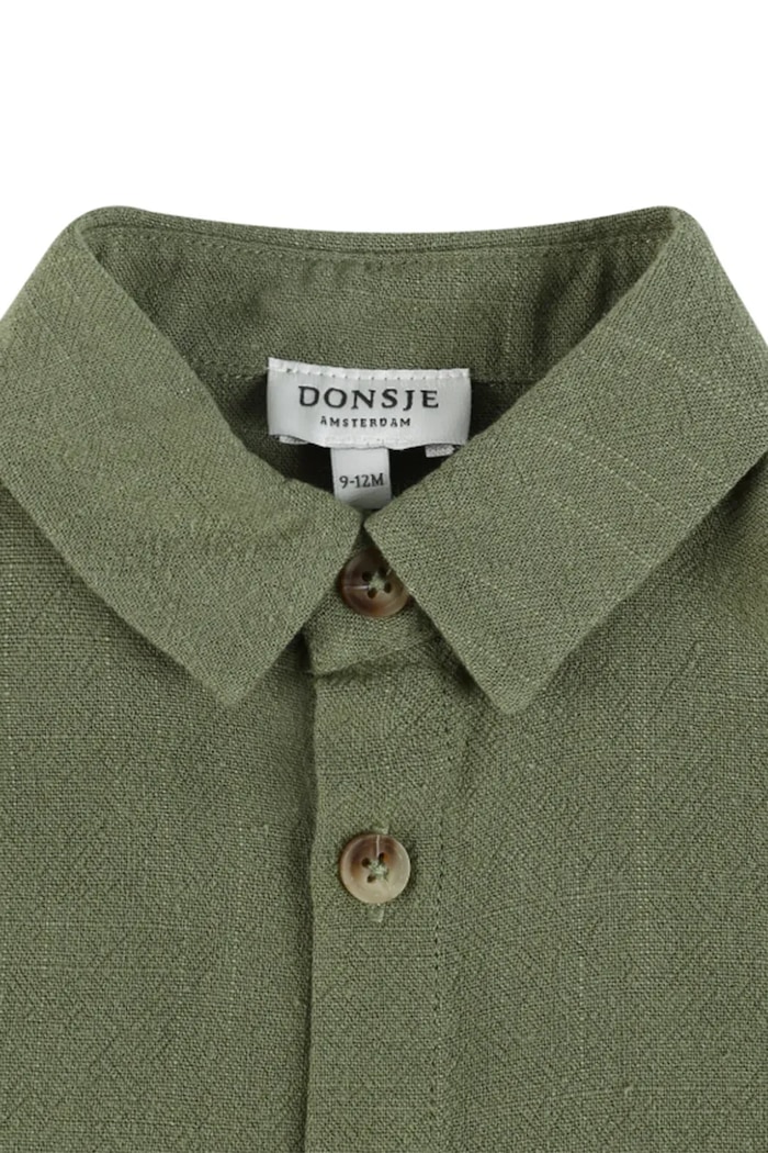 Donsje cămașă de in pentru copii Brammie Shirt verde 4099500