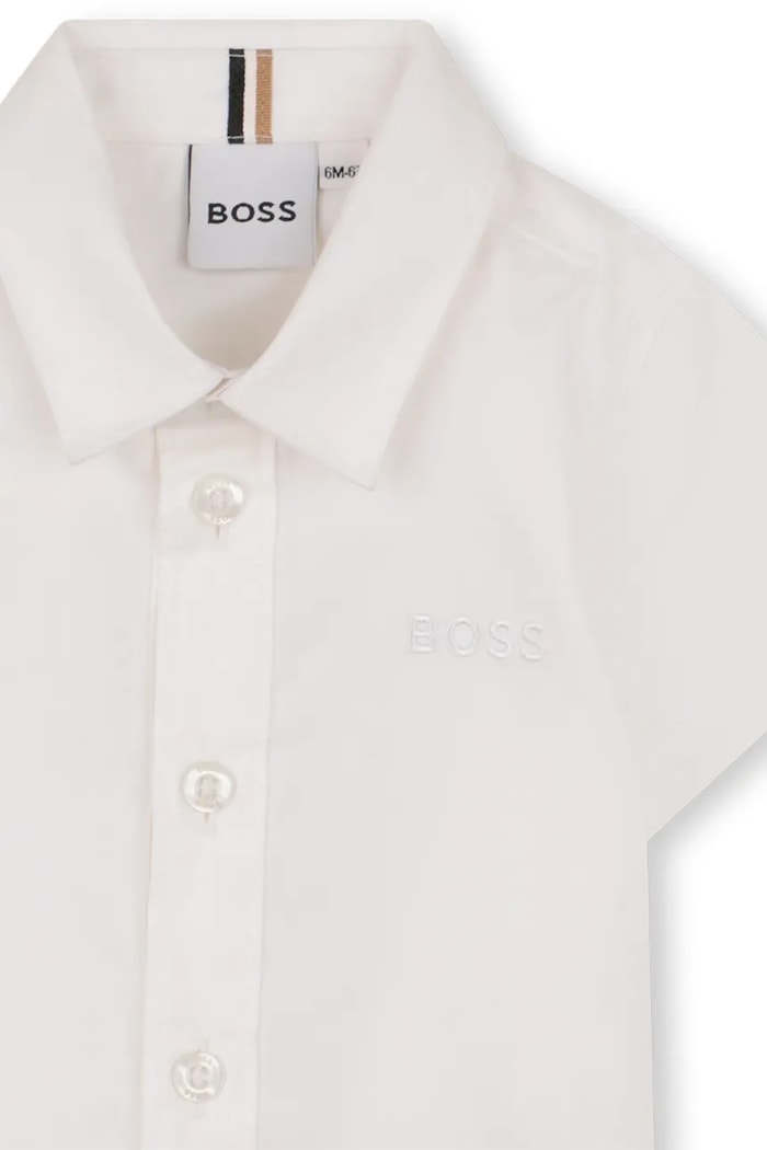 Chłopiec BOSS koszula bawełniana niemowlęca J53161.74.81 biały