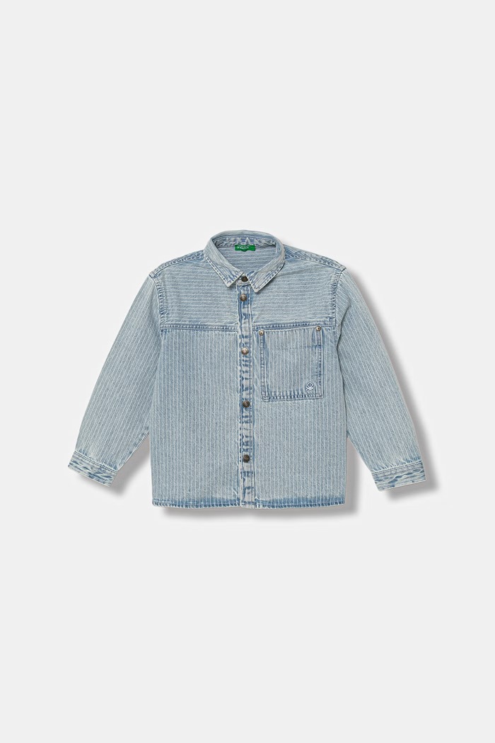 United Colors of Benetton cămașă pentru copii, din denim albastru 5PY3GQ02Z.P.Stagionale