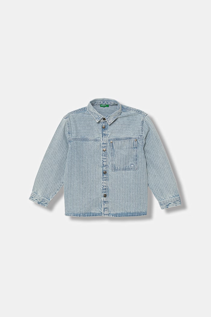 United Colors of Benetton cămașă pentru copii, din denim albastru 5PY3GQ02Z.P.Stagionale