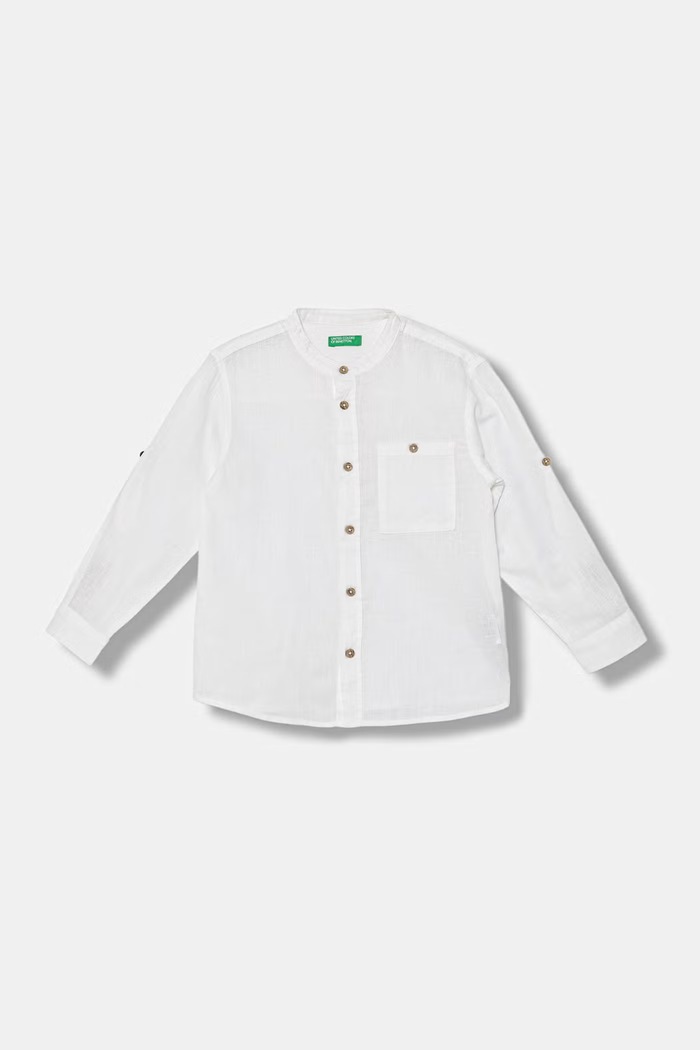 United Colors of Benetton detská košeľa s ľanom biela 55WQGQ034.P.Stagionale
