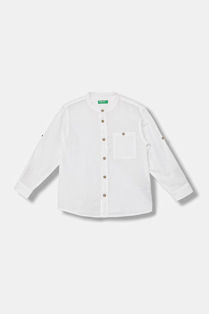 United Colors of Benetton detská košeľa s ľanom biela 55WQGQ034.P.Stagionale