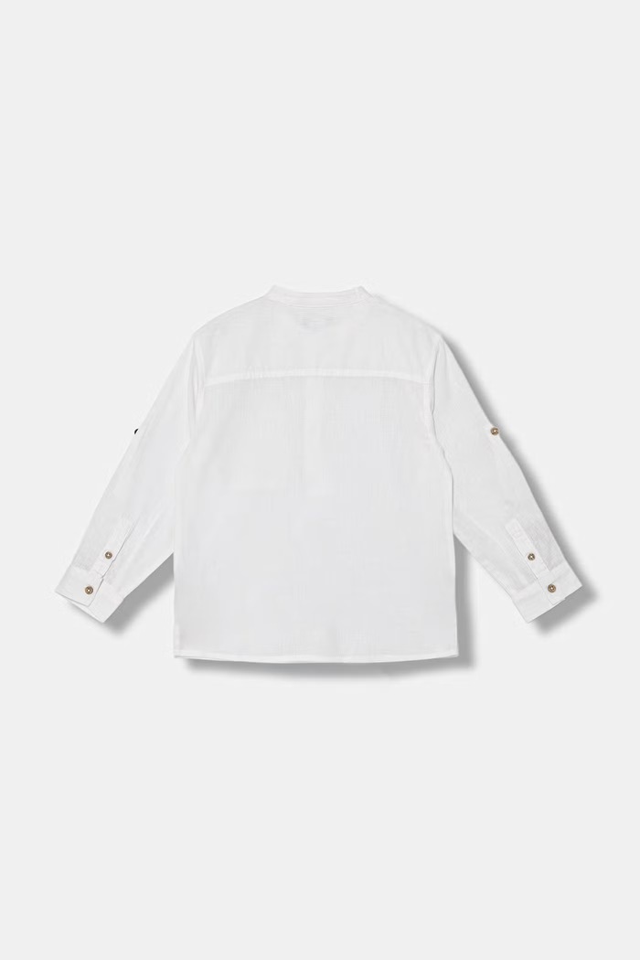 United Colors of Benetton detská košeľa s ľanom 55WQGQ034.P.Stagionale biela SS26