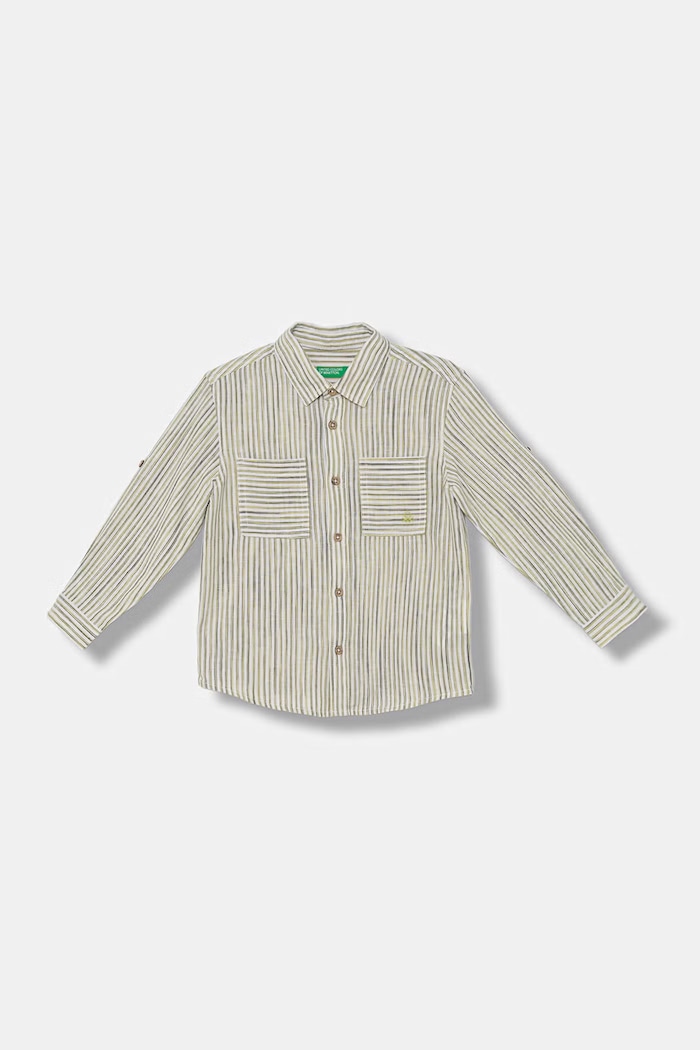 United Colors of Benetton cămașă pentru copii, cu in verde 58DNGQ036.P.Stagionale