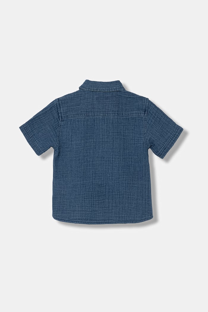 United Colors of Benetton košeľa detská bavlnená 5V7JGQ037.P.Stagionale tmavomodrá SS26