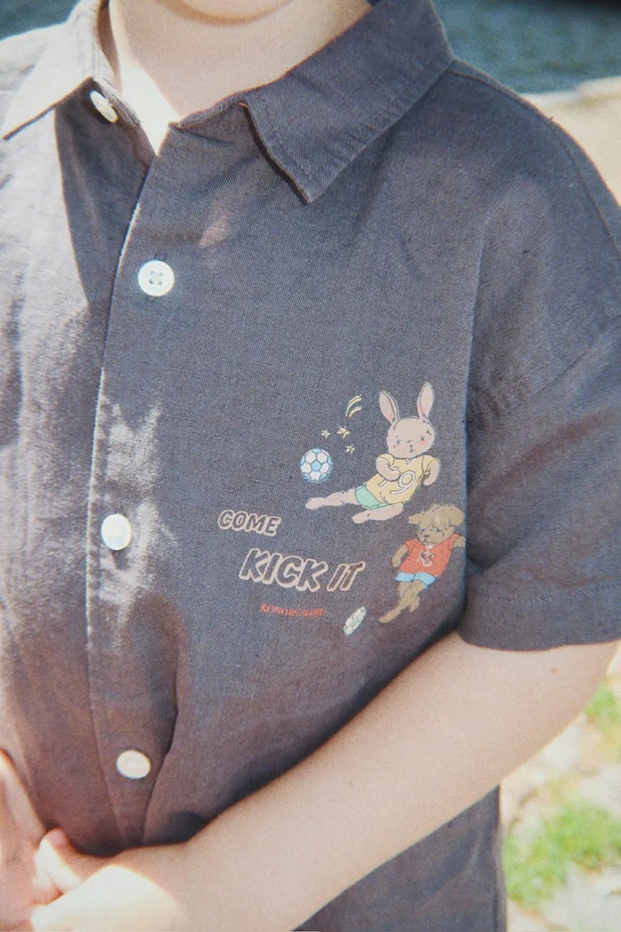 Konges Sløjd cămașă copii de bumbac HARVEY SS SHIRT GOTS gri KS105448.PPY2