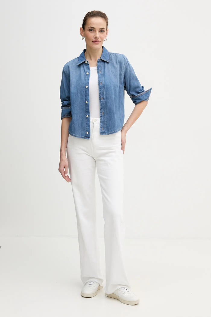 Calvin Klein Jeans koszula jeansowa LV047E902G niebieski SS26