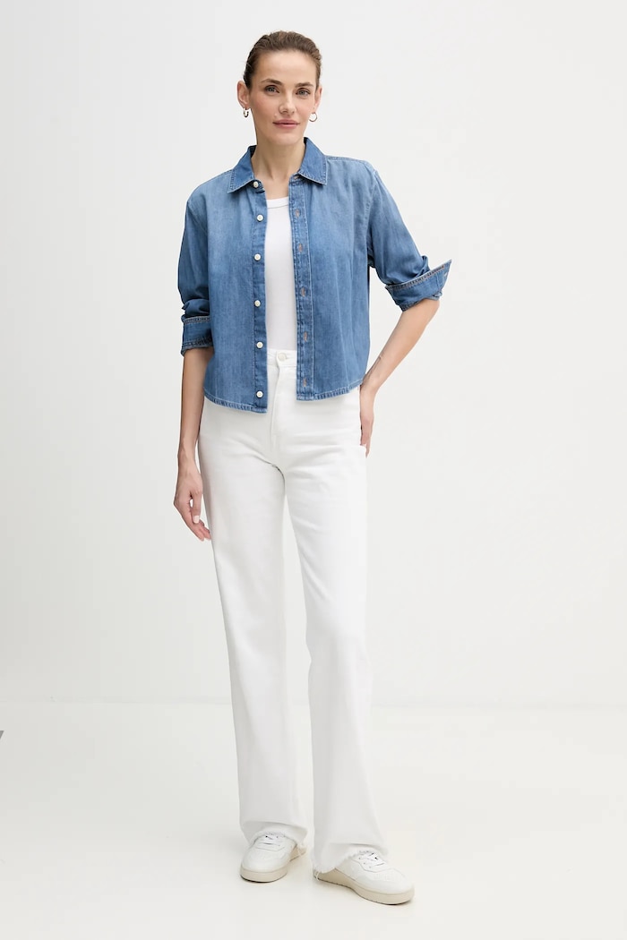Calvin Klein Jeans koszula jeansowa LV047E902G niebieski SS26