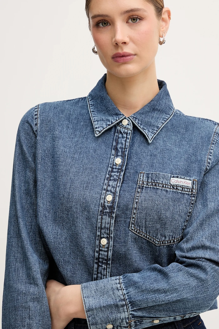 Τζιν πουκάμισο Calvin Klein Jeans μπλε LV047E742G