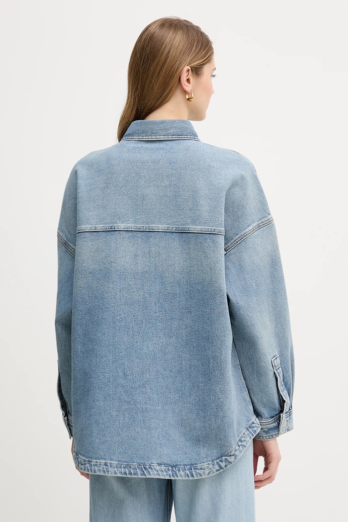 Odzież Calvin Klein Jeans koszula jeansowa LV047E753G niebieski